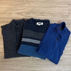 Men's Blue and Gray Sweater Set